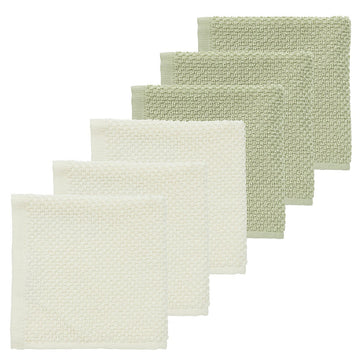 PACK 6 TOALLA FACIALES 30x30 CM ME-POPCORN NATUREL/S.OLIVE