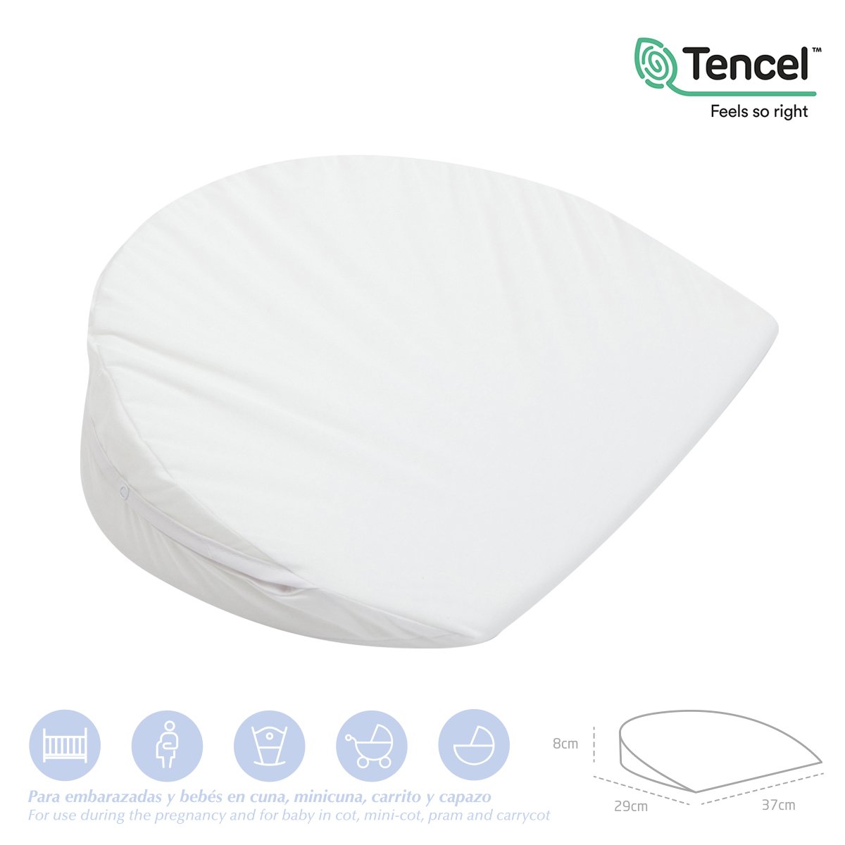 ALMOHADA CONFORT MINI 37x29x8 CM LISO E BLANCO