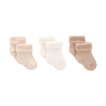 JUEGO 3 CALCETINES PARA BEBE LISO BEIGE T.0000 ( 15 - 16)