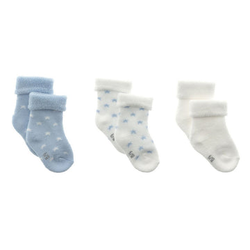 JUEGO 3 CALCETINES PARA BEBE STAR CELESTE T.000 ( 17 - 18)