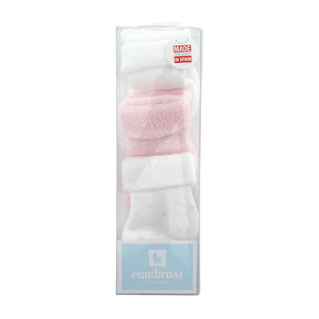 JUEGO 3 CALCETINES PARA BEBE MOTAS ROSA T.000 ( 17 - 18)