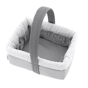 CESTA CANASTILLA 22.5x29x29 CM VICHY10 GRIS