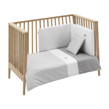 JGO 2 PCS.F.NORDICA CUNA 70 VICHY10 GRIS 110x170x3 CM