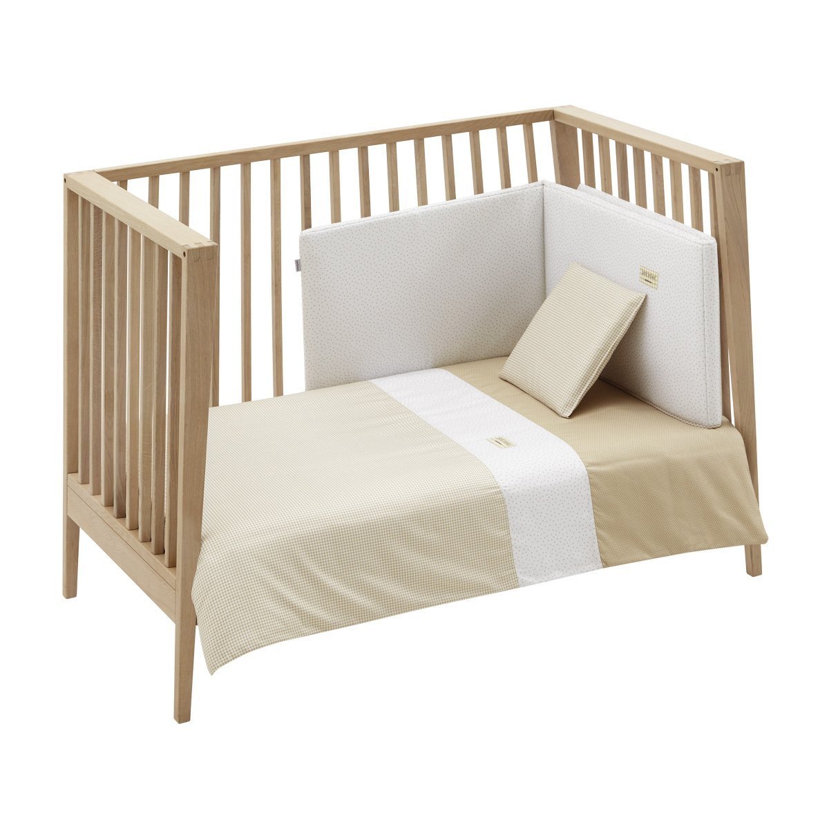 JGO 2 PCS.F.NORDICA CUNA 70 VICHY10 BEIGE 110x170x3 CM