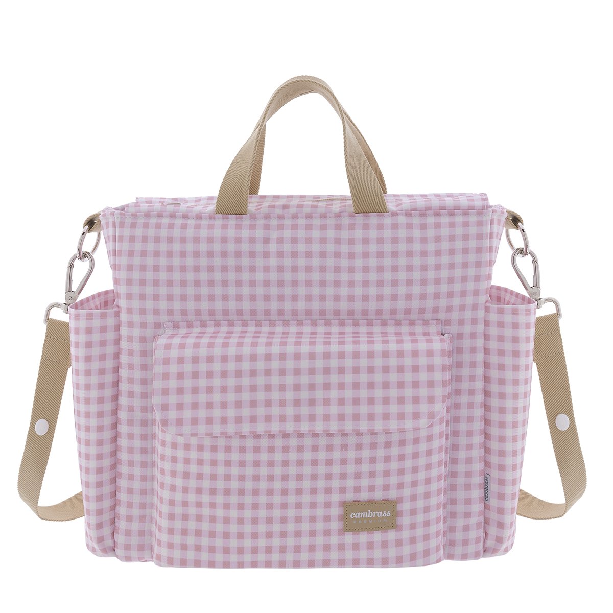 BOLSO MATERNAL PACK VICHY ROSA 16x43x37 CM