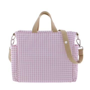 BOLSO MATERNAL PACK VICHY ROSA 16x43x37 CM