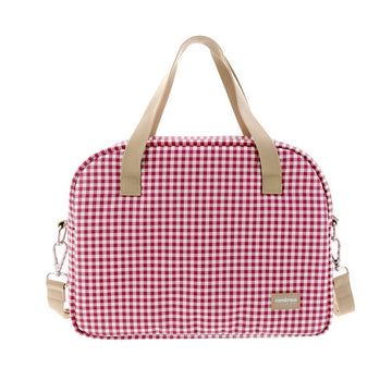 BOLSO MATERNAL PROME VICHY ROJO 18x41x31 CM