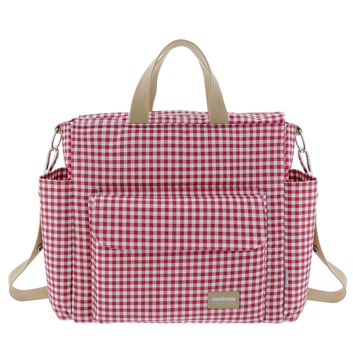 BOLSO MATERNAL PACK VICHY ROJO 16x43x37 CM