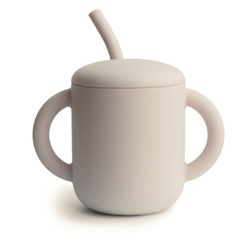 TAZA DIDÁCTICA+PAJITA SILICONA SOLID SHIFTING SAND 9.5x7.15x12 CM