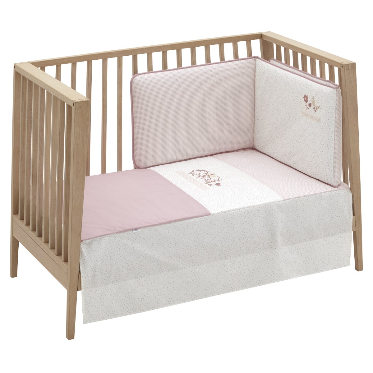 JGO COLCHA I/V+PROT. (CUNA 60) 60x120 CM FLOR ROSA