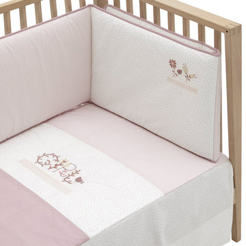JGO COLCHA I/V+PROT. (CUNA 60) 60x120 CM FLOR ROSA