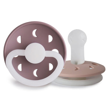 PACK 2 CHUPETES NIGHT SILICONA MOON PHASE TW.MAUVE/BLUSH 6+