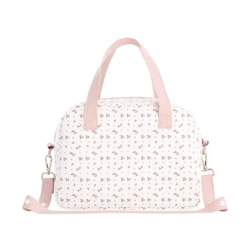 BOLSO MATERNAL PROME AURA BEIGE/FLORES 18x41x31 CM