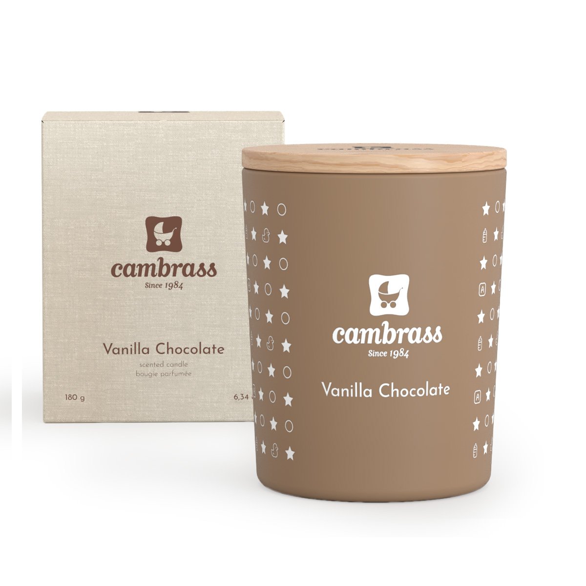 VELA AROMÁTICA 25 cl STAR VANILLA CHOCOLATE 7.5x7.5x9 CM