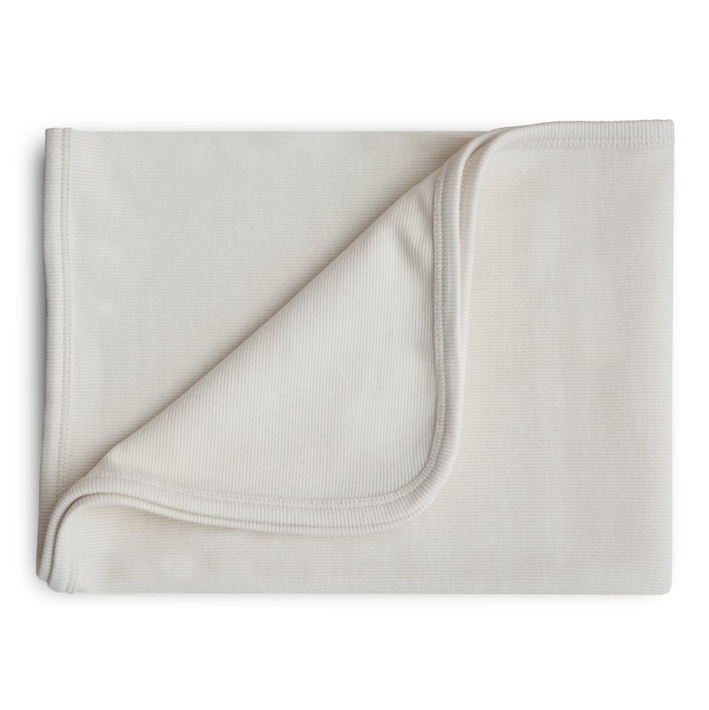 MANTA ALGODÓN M. RIBBED PLAIN IVORY 89x89 CM