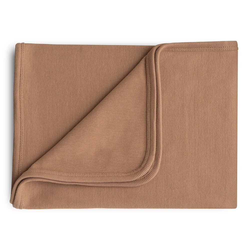 MANTA ALGODÓN M. RIBBED PLAIN TAN 89x89 CM