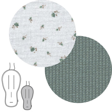 COLCHONETA SILLA UNIVERSAL REVERSIBLE OVALADA ETNIC VERDE 43x88x1 CM
