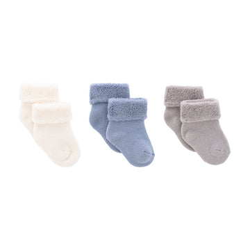 JUEGO 3 CALCETINES PARA BEBE LISO BLUE T.0000 ( 15 - 16)