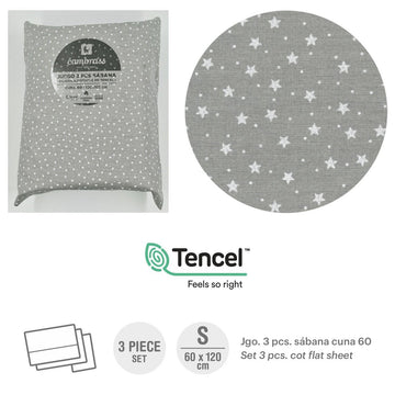 TRÍPTICO SÁBANAS CUNA 60 60x120x1 CM FOREST GRIS