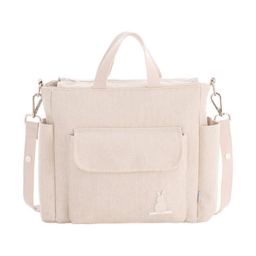 BOLSO MATERNAL PACK LINO BEIGE 16x43x37 CM