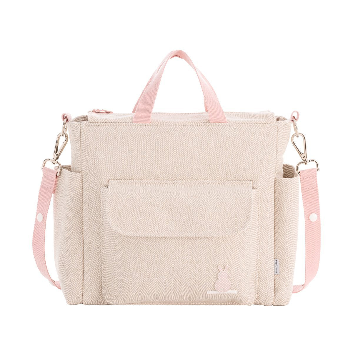 BOLSO MATERNAL PACK LINO ROSA 16x43x37 CM