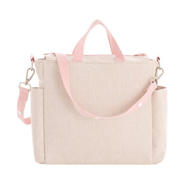 BOLSO MATERNAL PACK LINO ROSA 16x43x37 CM