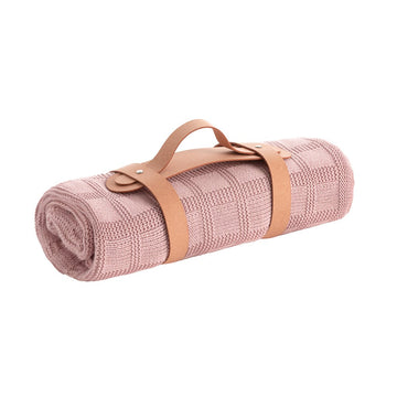 MANTA PUNTO BAMBOO 80x100x1 CM SQUARES BLUSH