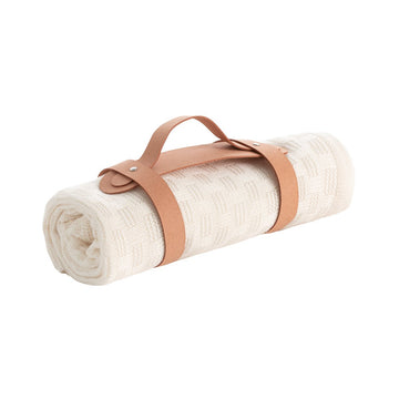 MANTA PUNTO BAMBOO 80x100x1 CM TRAMA IVORY