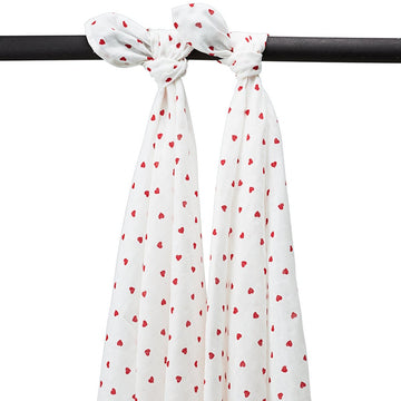 MUSELINA GRANDE PACK DE 2 120x120 CM ME-HEART RED