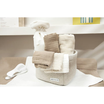 MUSELINA LAVADA MED PACK DE 3 70x70 CM ME-UNI OFF.W/S.SAND/TAUPE