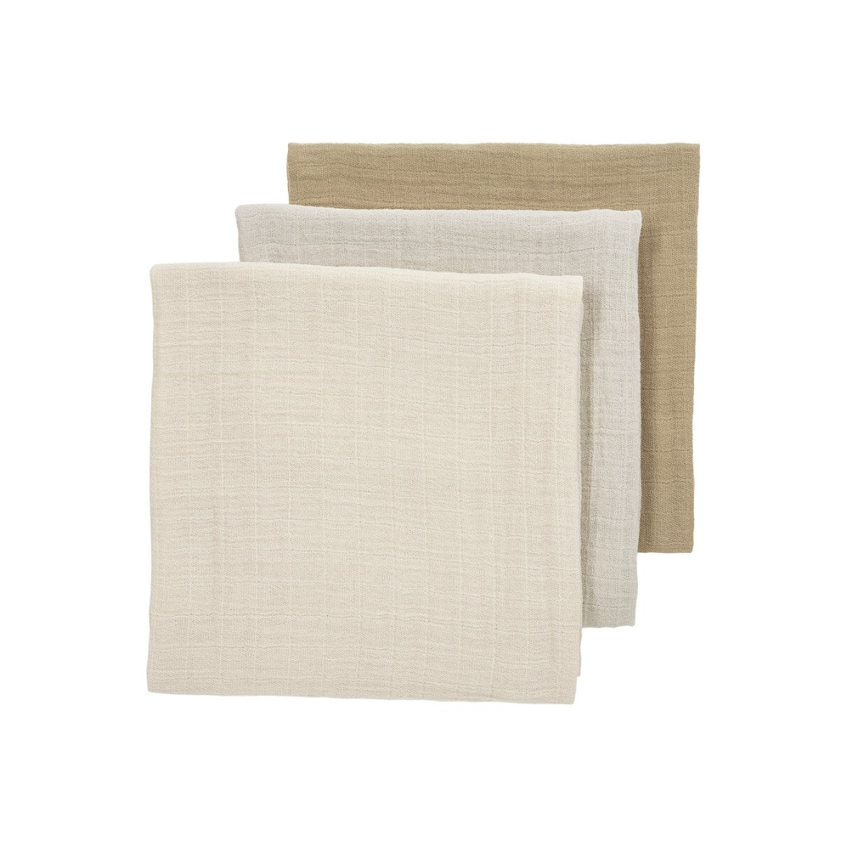 MUSELINA LAVADA MED PACK DE 3 70x70 CM ME-UNI S.SAND/GREIGE/TAUPE