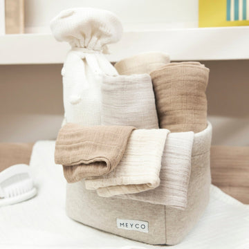 MUSELINA LAVADA MED PACK DE 3 70x70 CM ME-UNI S.SAND/GREIGE/TAUPE