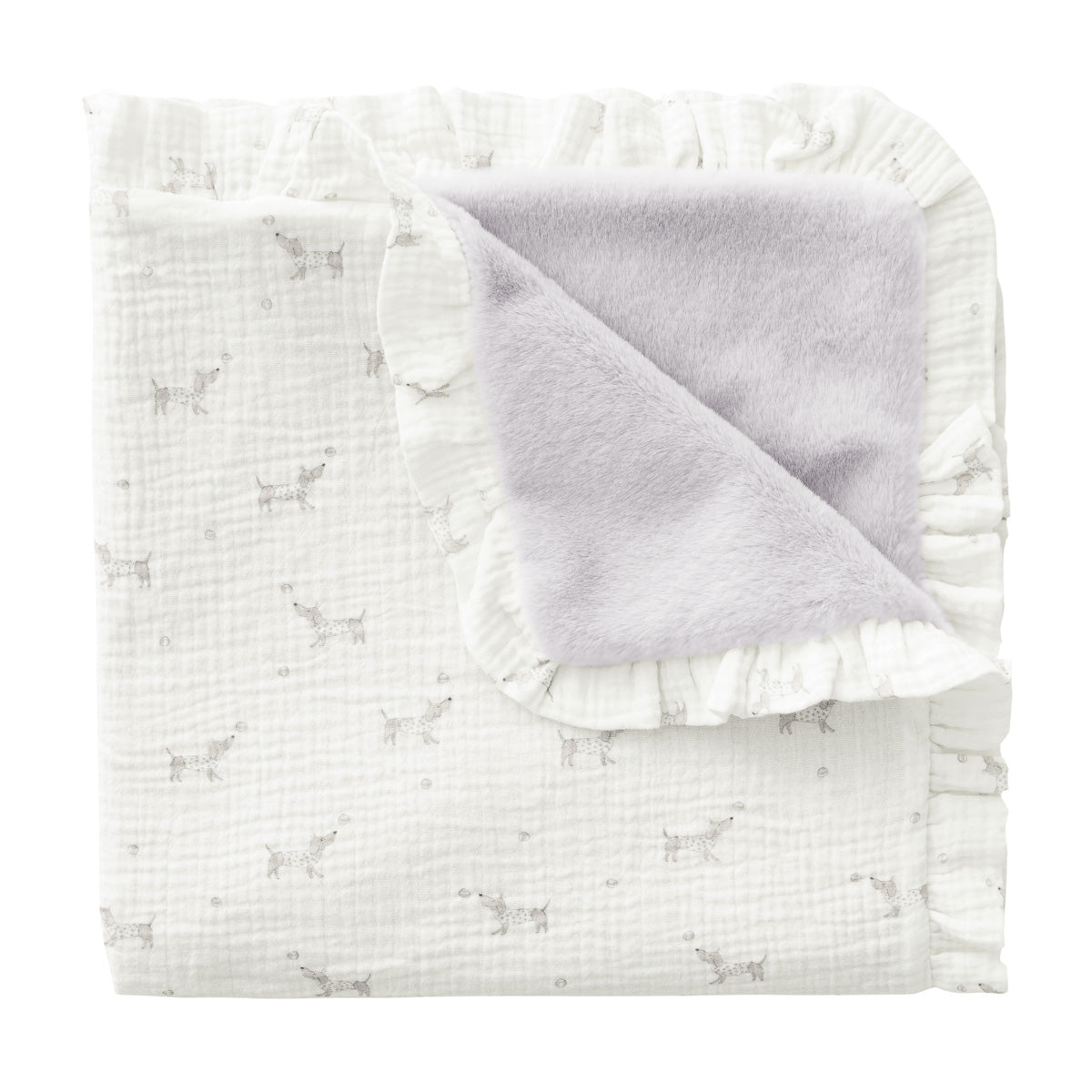 MANTA REVERSIBLE 65x65x1 CM PUPPY GRIS