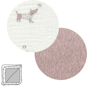 MANTA REVERSIBLE 65x65x1 CM PUPPY ROSA