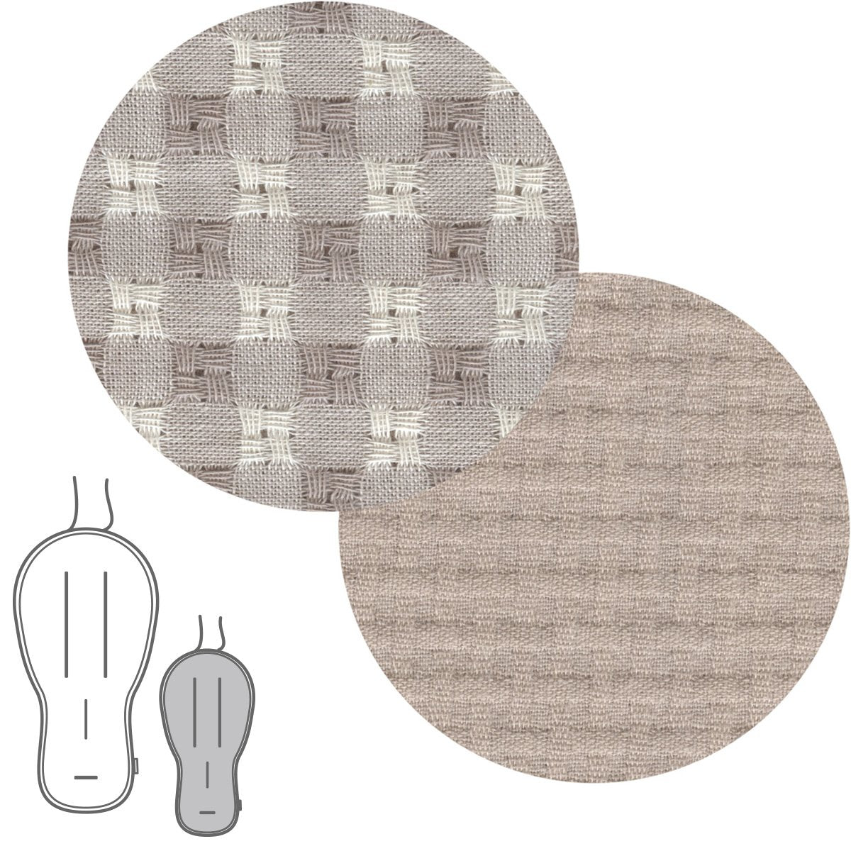 COLCHONETA SILLA UNIVERSAL REVERSIBLE OVALADA VICKY BEIGE 43x88x1 CM