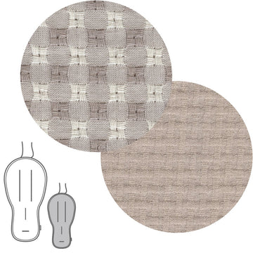 COLCHONETA SILLA UNIVERSAL REVERSIBLE OVALADA VICKY BEIGE 43x88x1 CM