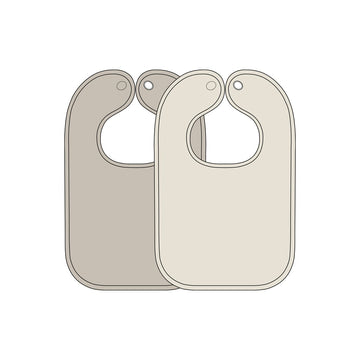 PACK 2 BABEROS RIZO CUADRADOS 27x43 CM ME-POPCORN NATUREL/S.SAND