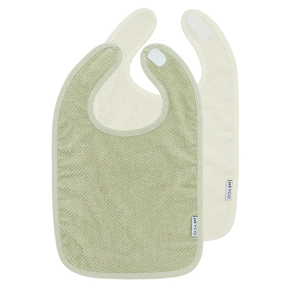 PACK 2 BABEROS RIZO CUADRADOS 27x43 CM ME-POPCORN NATUREL/S.OLIVE