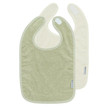 PACK 2 BABEROS RIZO CUADRADOS 27x43 CM ME-POPCORN NATUREL/S.OLIVE