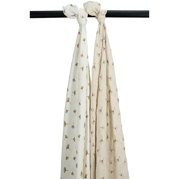 MUSELINA LAVADA GDE PACK DE 2 120x120 CM ME-GINGKO OFF WHITE/SAND