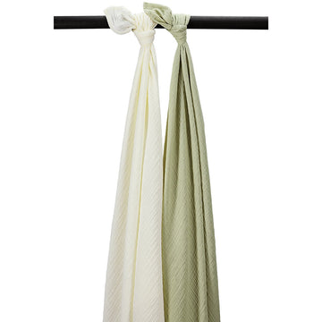 MUSELINA LAVADA GDE PACK DE 2 120x120 CM ME-UNI NATUREL/S.OLIVE