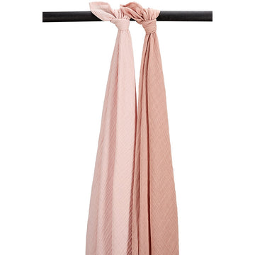 MUSELINA LAVADA GDE PACK DE 2 120x120 CM ME-UNI SOFT ROSE/ROSE