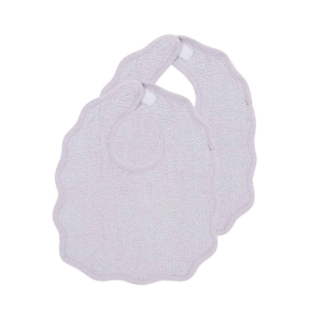 PACK 2 BABEROS RIZO OVALADOS 25x34 CM ME-TERRY WAVY SOFT LAVENDER