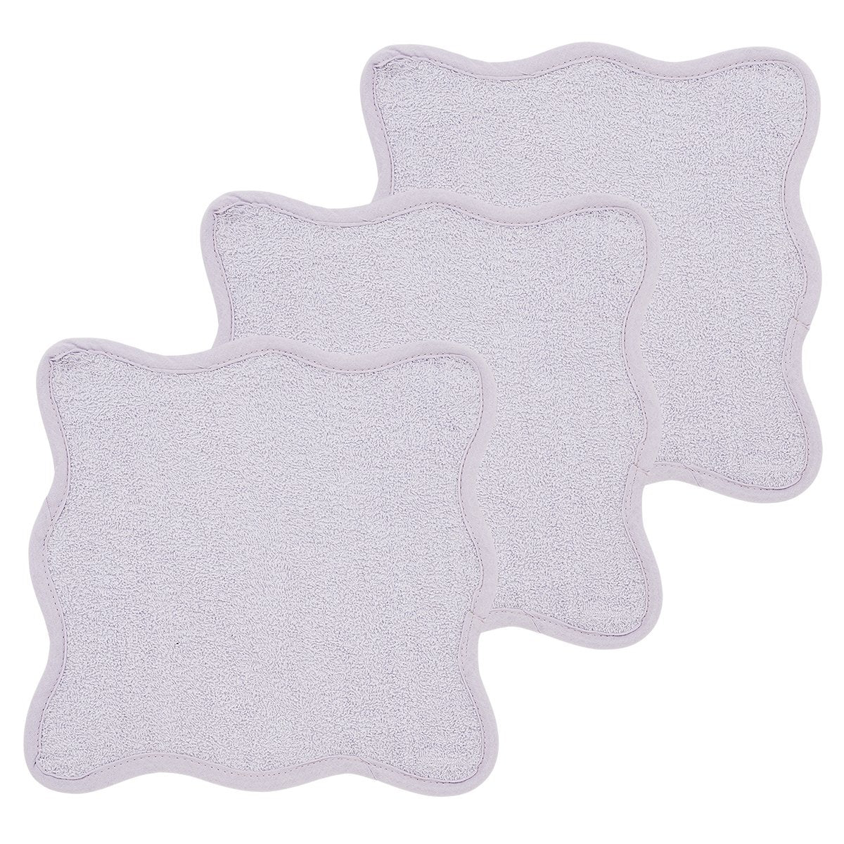 PACK 3 TOALLAS FACIALES 30x30 CM ME-TERRY WAVY SOFT LAVENDER