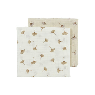 MUSELINA LAV. MEDIANA PACK 2 70x70 CM ME-GINGKO OFF WHITE/SAND