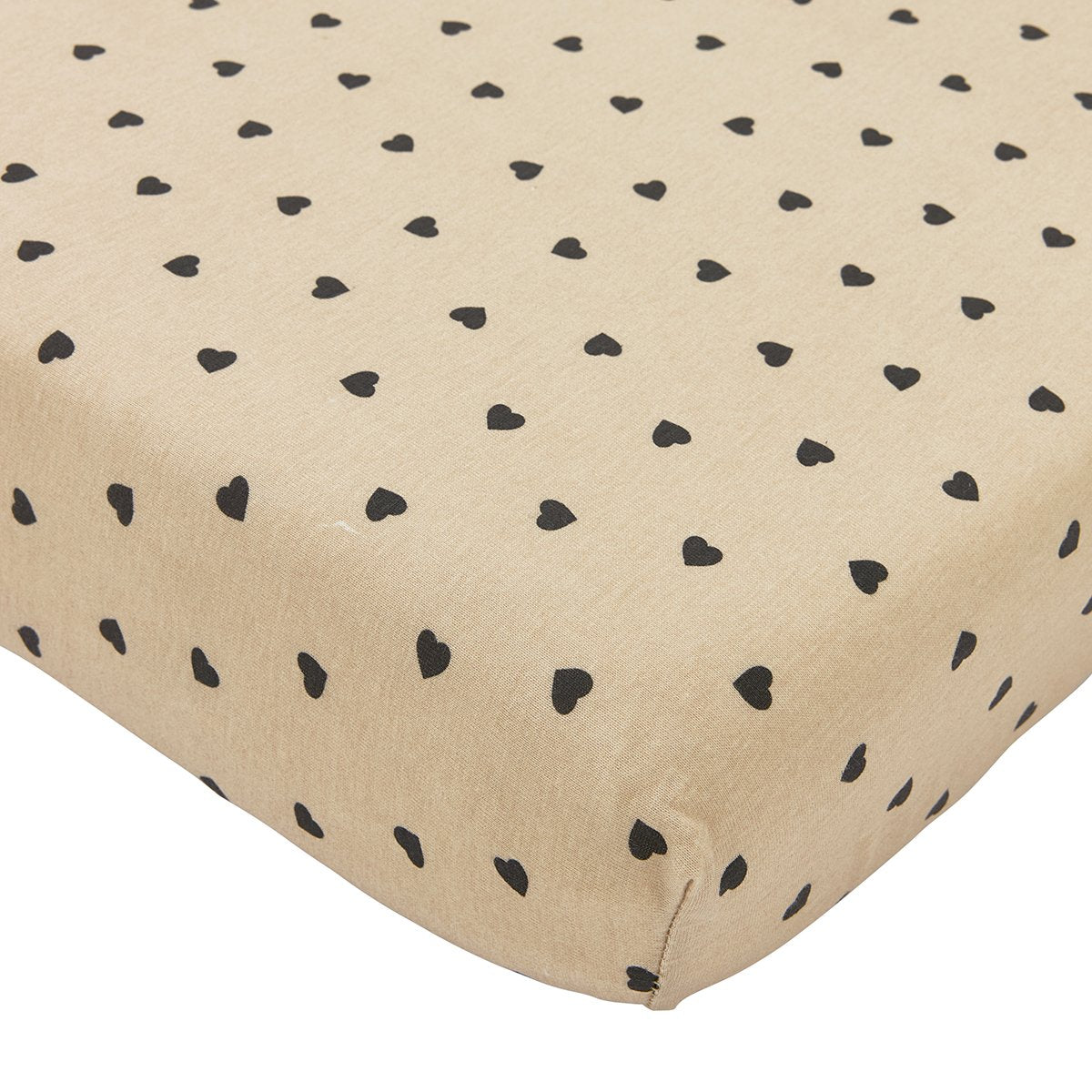 SABANA BAJERA AJUST.CUNA 60 60x120 CM ME-SWEET HEART SOFT SAND/BLACK