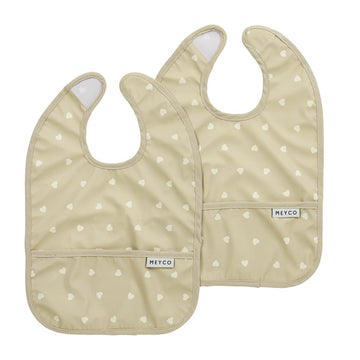 PACK 2 BABEROS PU CUADRADOS 24x33 CM ME-SWEET HEART SAND/SOFT SAND