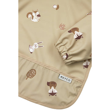 BABERO PU CON MANGAS 9-18m ME-FOREST ANIMALS SAND