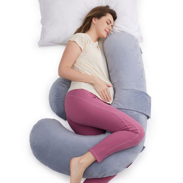 ALMOHADA LACTANCIA FORMA F PP006 35x25x13 CM GRIS