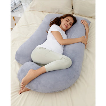 ALMOHADA LACTANCIA FORMA U PP101 46x46x15 CM GRIS TERCIOPELO